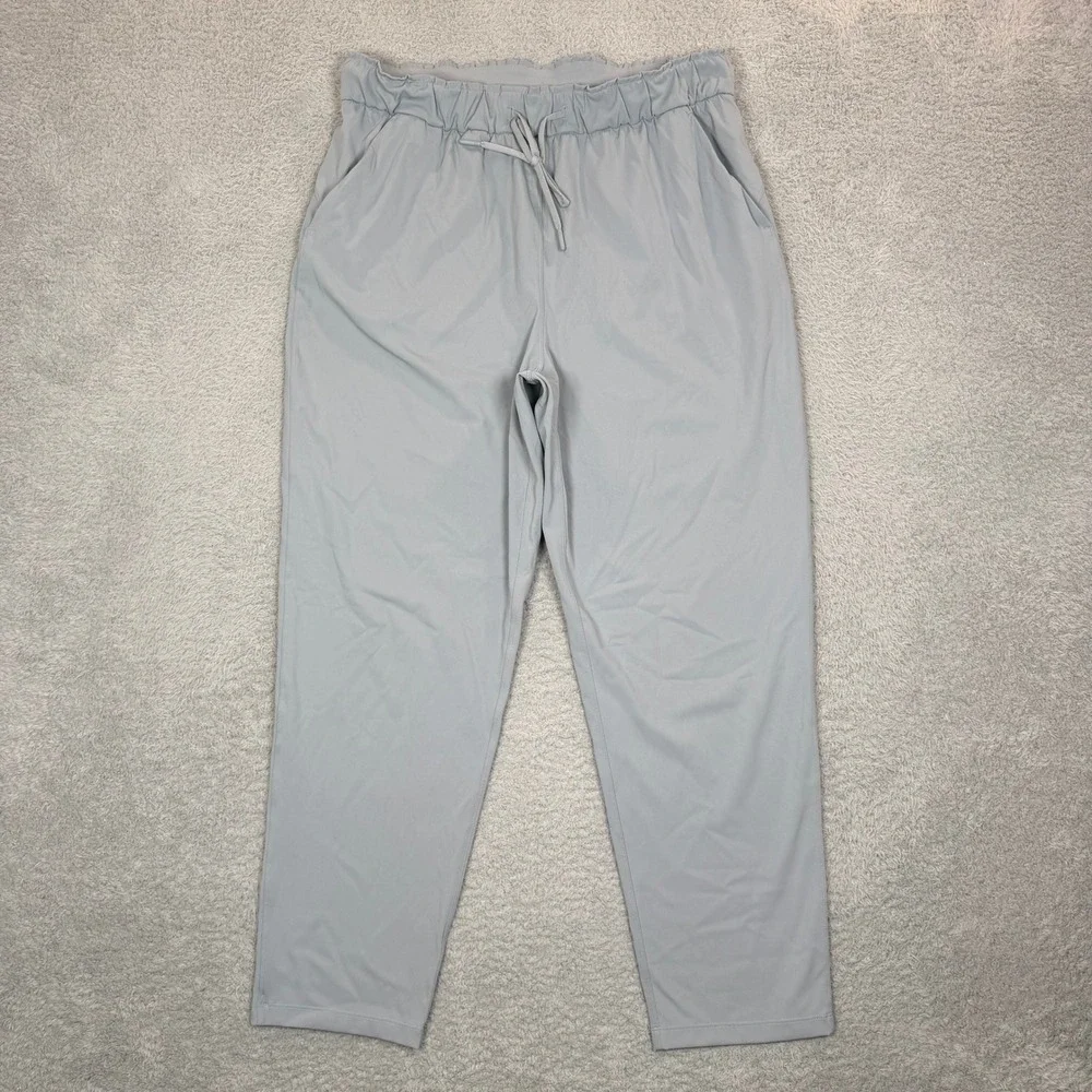 Lululemon Stretch High-Rise‎ Trouser Grey Drawstring Tapered Pants Womens 12